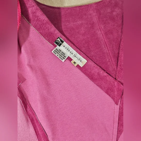 Morgan Taylor Vintage Leather Dress Medium Pink - Picture 7 of 8